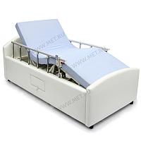 Домашняя функциональная кровать с электроприводом в мягкой обивке из эко кожи OMEGA-7 HOME