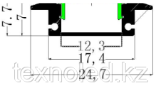 Алюминиевый профиль для светодиодной ленты 22х7 мм встраиваемый, фото 2
