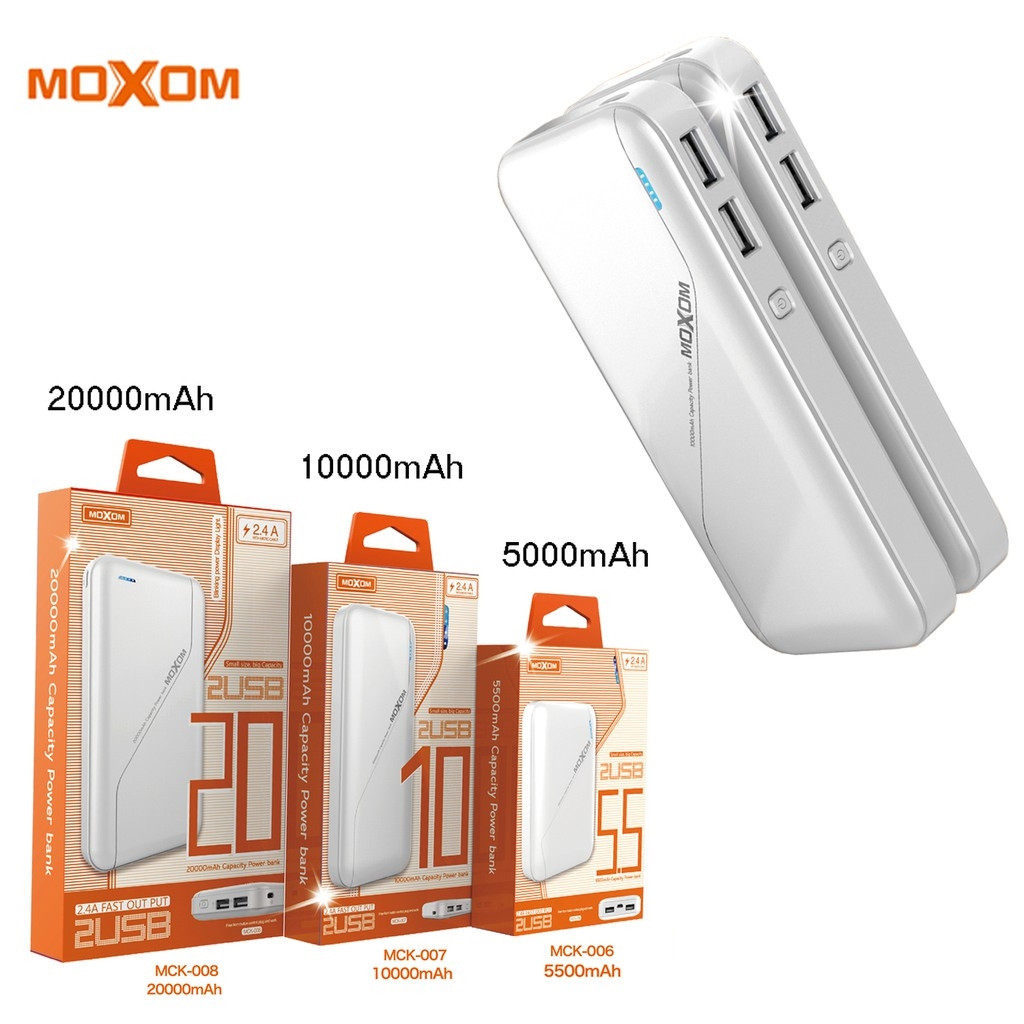 Портативное зарядное устройство PowerBank на 20 000мАч MoxoM (ОРИГИНАЛ)