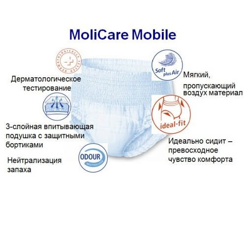 Трусы при недержании MoliCare Mobile S 14шт - фото 2 - id-p56712727