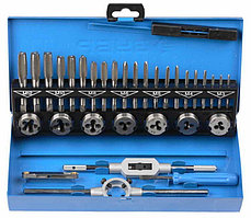 Набор металлорежущего инструмента ЗУБР "ЭКСПЕРТ" , метчики комплект. из 3-х штук и плашки М3-М12