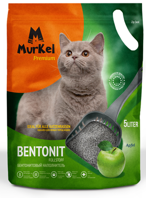 Murkel 5л Яблоко (круглый) Комкующийся наполнитель для кошачьего туалета, 4кг - фото 2 - id-p12519690