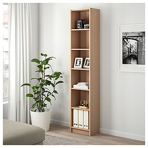 Стеллаж БИЛЛИ дубовый шпон, беленый 40x28x202 см ИКЕА, IKEA, фото 2