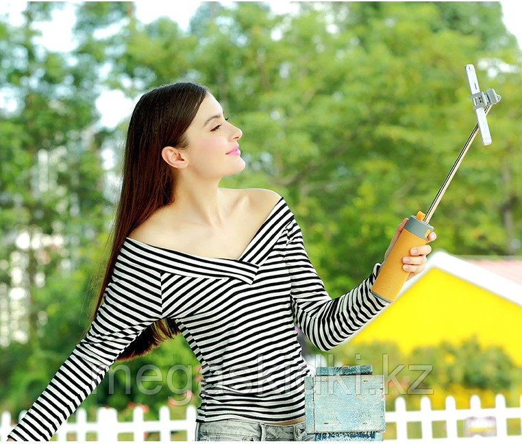 Колонка Bluetooth с селфи палкой оранжевая