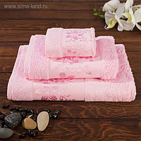 Комплект махровых полотенец Verona 70х140, 50х90, 30х50 см, цвет розовый, бамбук