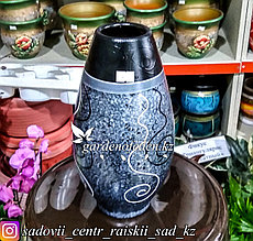 Керамическая ваза "Серый с узором" 25см