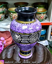 Керамическая ваза "Сиреневый с узором" 25см