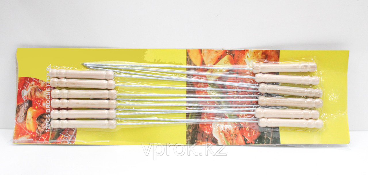 Шампура с деревянной ручкой 12 шт. (35 см) - фото 1 - id-p58393693