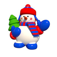 Надувная Фигура Снеговик "С елочкой" большой 6 м
