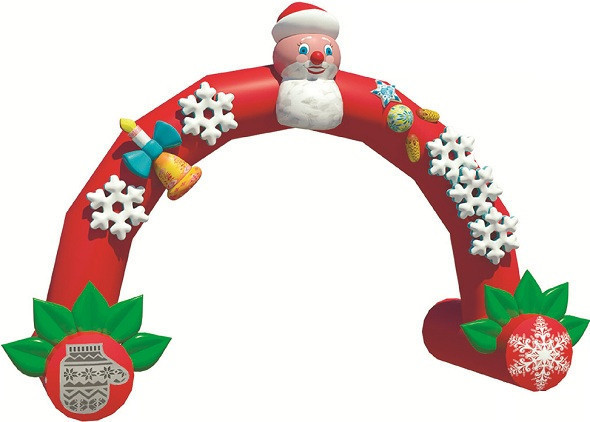 Надувная арка Новогодняя (Дед Мороз) 4,9*1,5*3,7 м