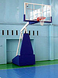 Стойка баскетбольная профессиональная передвижная складная с защитой, фото 1