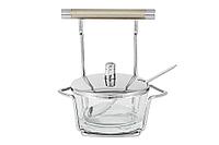 Вазочка для сахара (сыра) Перле, крышка, ложка