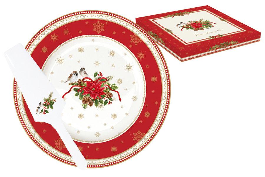 Набор для торта: блюдо + лопатка Рождественская коллекция - фото 1 - id-p58397845