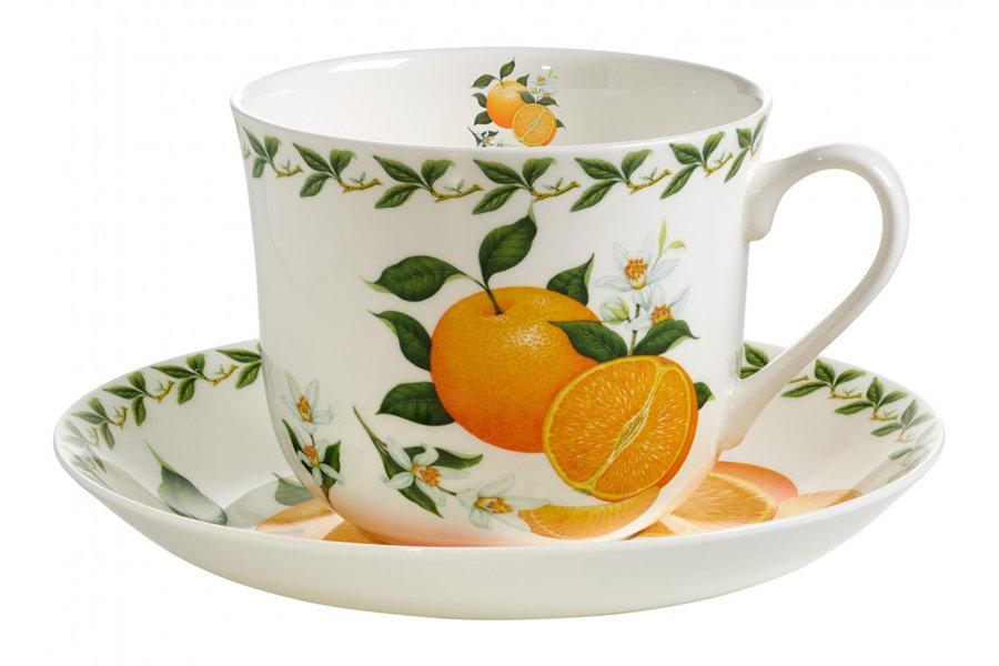 Чашка с блюдцем Апельсин в подарочной упаковке - фото 1 - id-p58398003