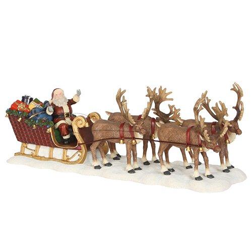 Декор Санта с подарками на санях в оленьей упряжке 21х6,5х8см ED603023