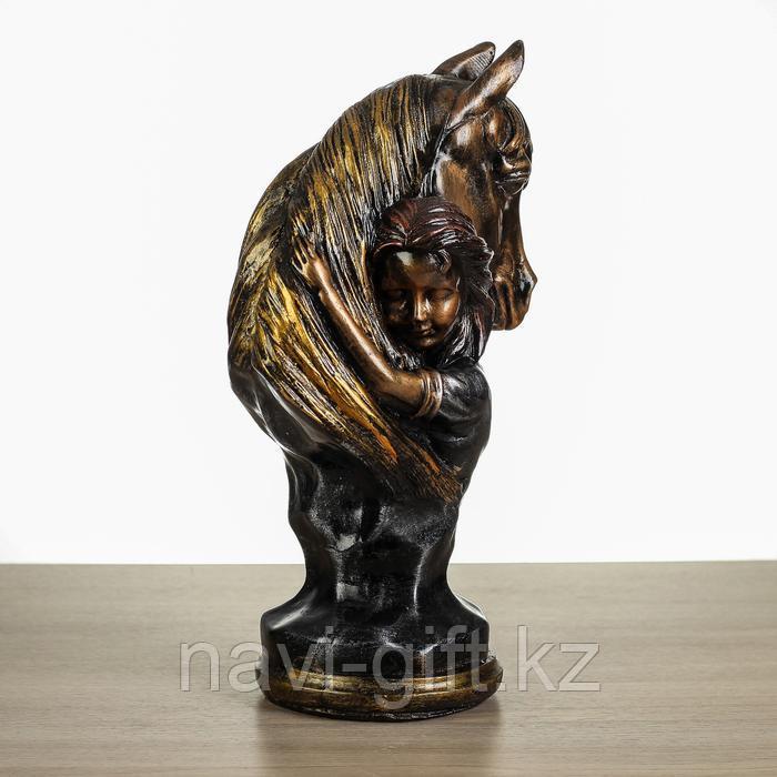 Статуэтка "Девушка с конем", бронза, 36 см, микс - фото 2 - id-p58441089