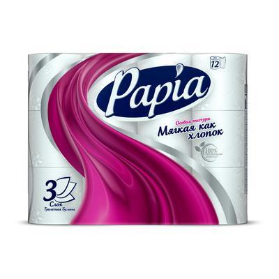 Туалетная бумага "Papia" MP/12рул