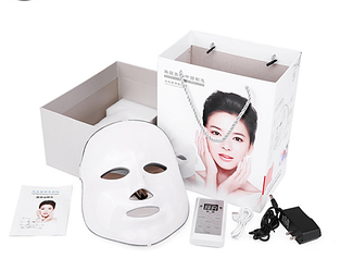 Светодиодная LED маска с шеей и  пультом (Фотобиомодуляция лица)