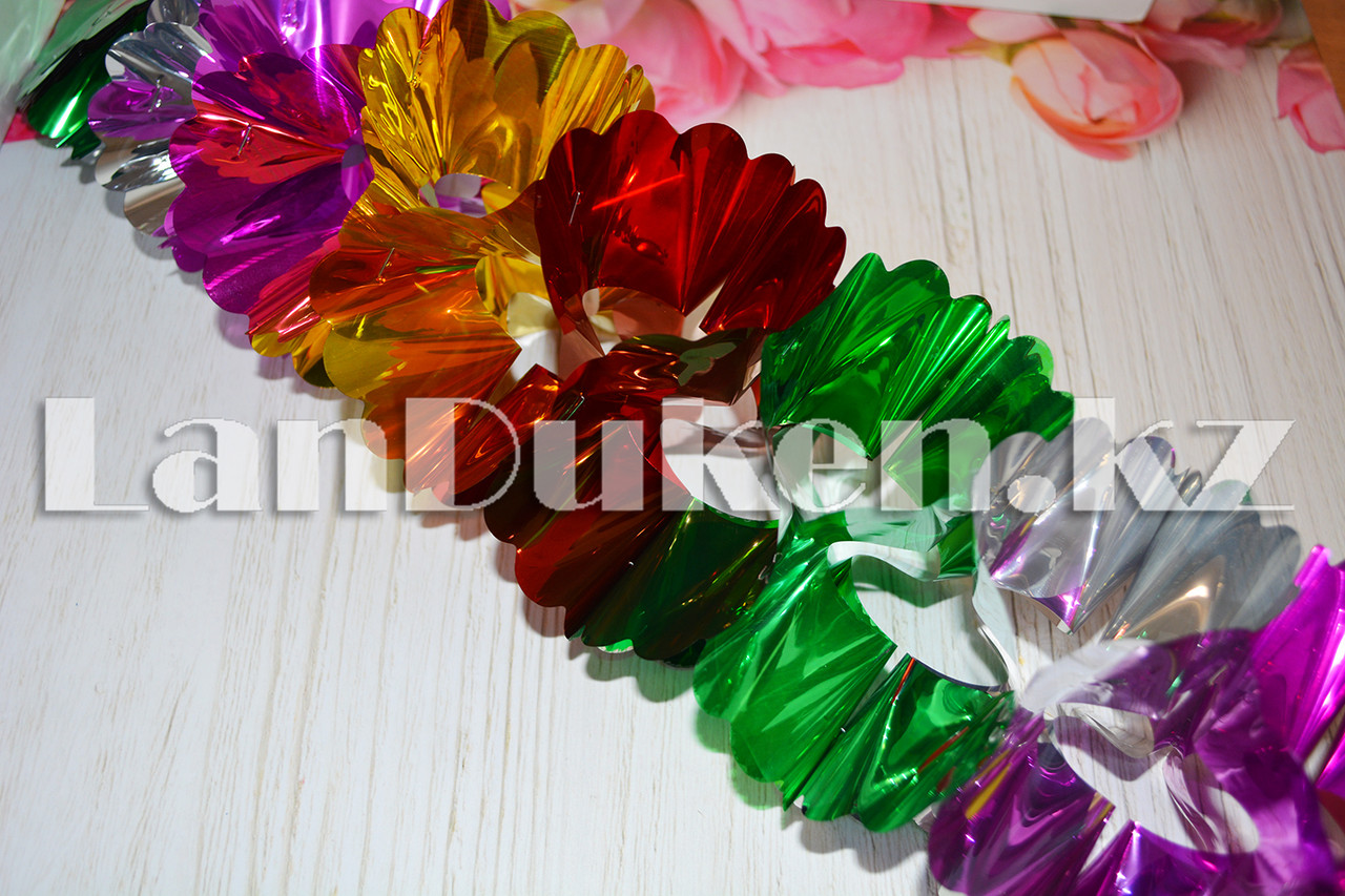 Новогодняя гирлянда-растяжка 16 см разноцветная, фото 1