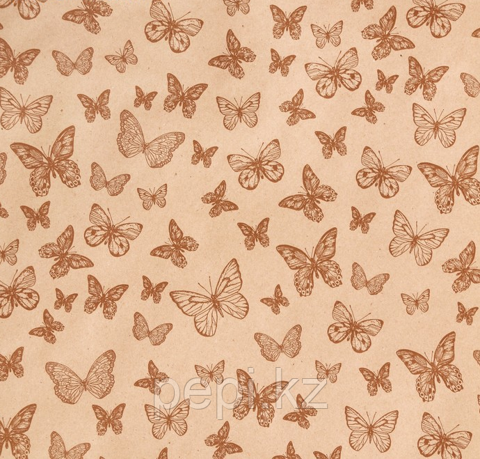 Бумага крафт "Бабочки", 0,7 х 8 м - фото 1 - id-p46316130