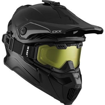 Шлем снегоходный бэккантри CKX TITAN SOLID AIR FLOW, с очками CKX 210° BACKCOUNTRY TACTICAL,  черный