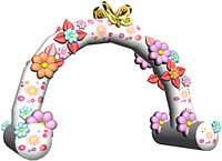 Большая надувная фигура арка с цветами Кремовая