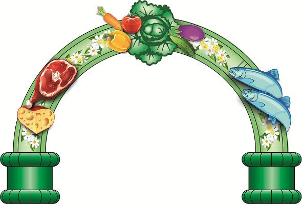 Большая надувная фигура арка с овощами 6,6*1,3*4,5 м