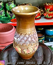 Керамическая ваза "Кленовые листочки на золотом" 25см