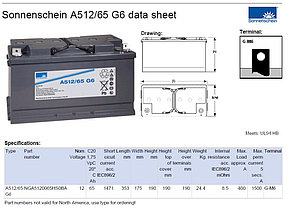 Аккумулятор Sonnenschein A512/65 G6 (12В, 65Ач), фото 2