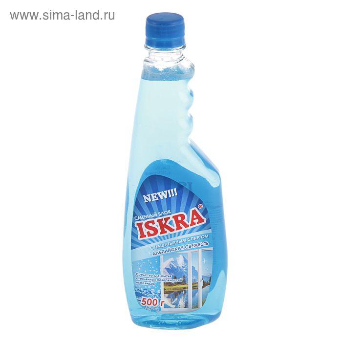 Средство для мытья стекол  Бархат ISKRA Альпийская свежесть с нашатырным спиртом, сменный блок, 500