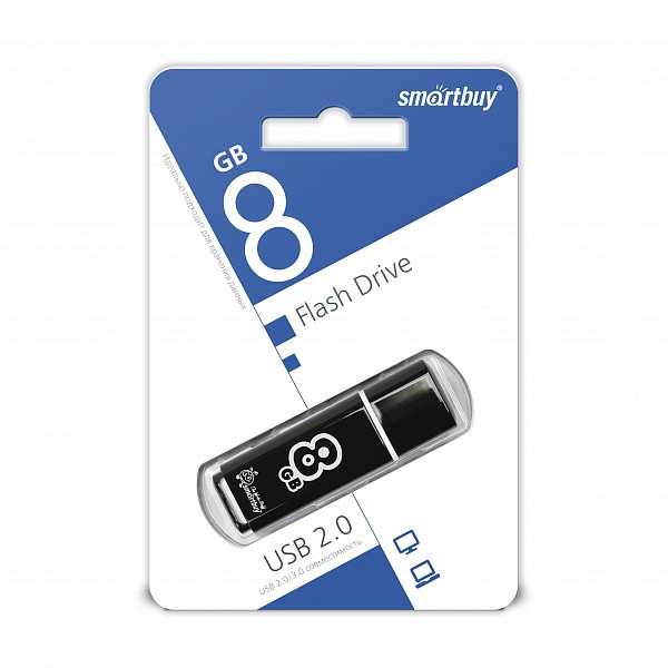 USB накопитель Smartbuy 8GB Glossy series Black