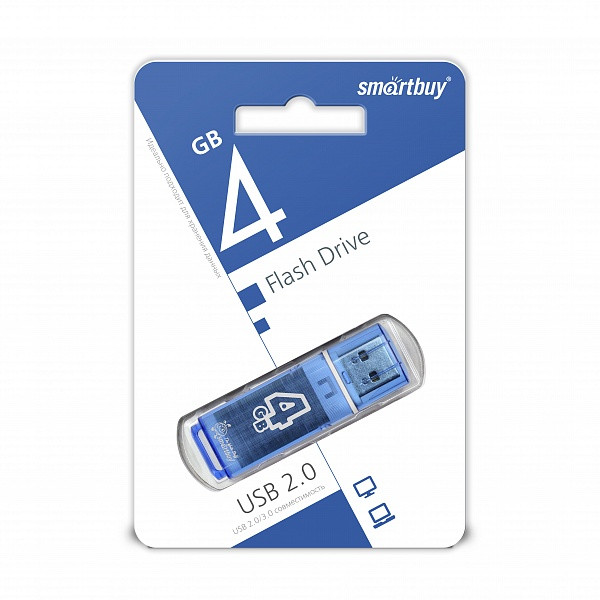 USB накопитель Smartbuy 4GB Glossy series Blue