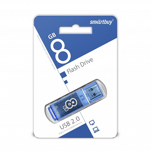 USB накопитель Smartbuy 8GB Glossy series Blue