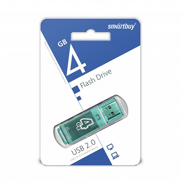 USB накопитель Smartbuy 4GB Glossy series Green