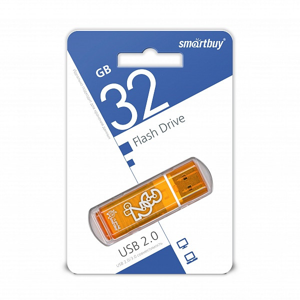 USB накопитель Smartbuy 32GB Glossy series Orange