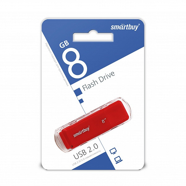 USB накопитель Smartbuy 8GB Dock Red