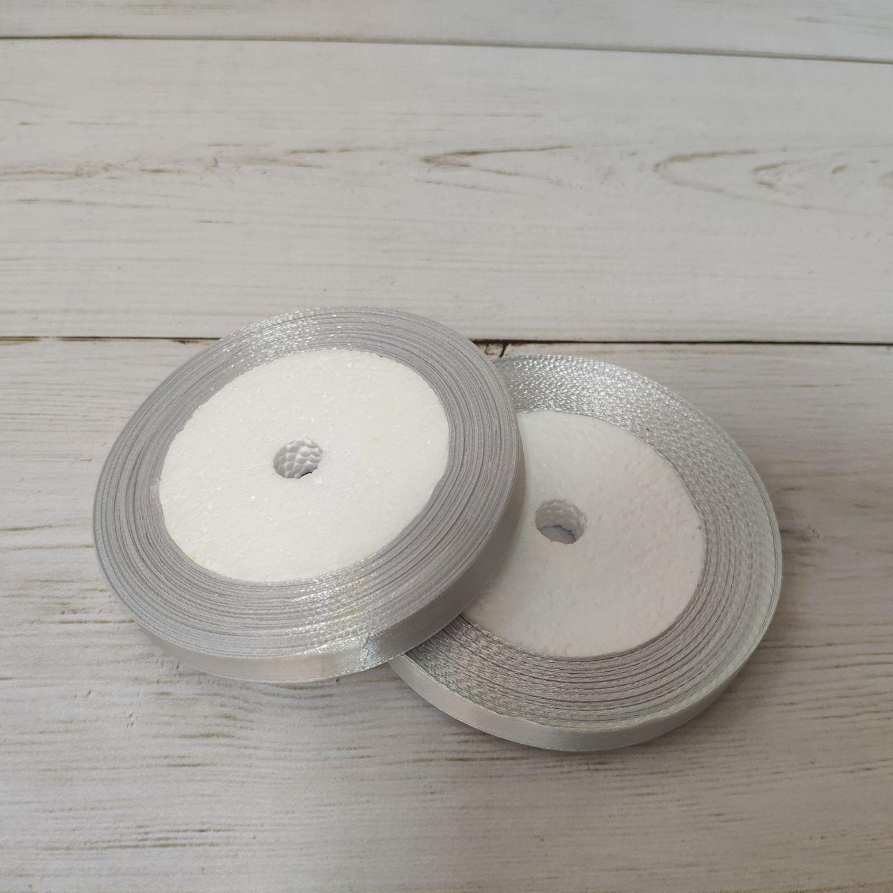 Лента атласная 10мм серебро, фото 1