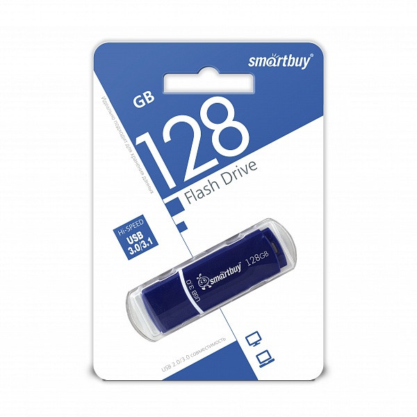 USB 3.0 накопитель Smartbuy 128GB Crown Blue - фото 1 - id-p58536596