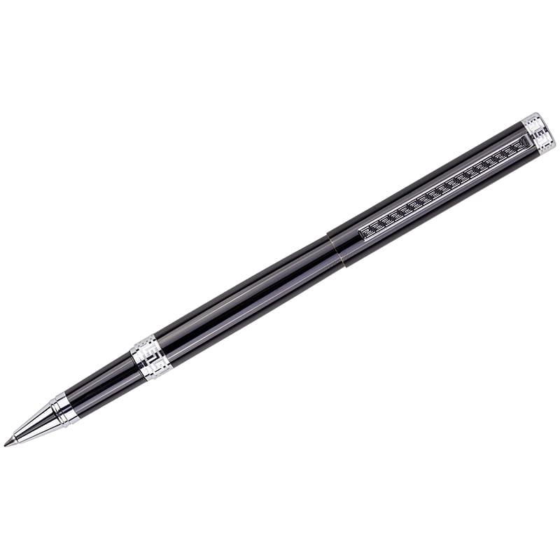 Ручка-роллер Delucci "Classico", чёрная, 0,6мм, цвет корпуса - чёрный/хром, поворот., подар.уп.