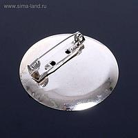 Булавка для броши с круглым основанием СМ-367, (набор 5шт) 35 мм, цвет серебро