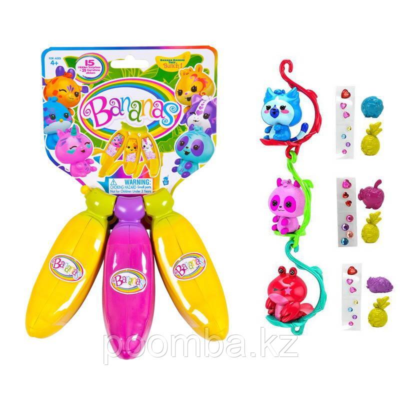 Bananas Игрушка с сюрпризом связка из 3х бананов, цвет желтый, розовый, желтый