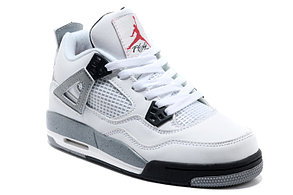 Баскетбольные кроссовки Nike Air Jordan 4 Retro белые, фото 2