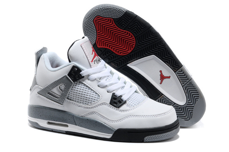 Баскетбольные кроссовки Nike Air Jordan 4 Retro белые - фото 1 - id-p4138419