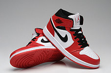 Баскетбольные кроссовки Nike Air Jordan 1 поколение бело-красные, фото 3