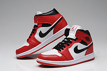 Баскетбольные кроссовки Nike Air Jordan 1 поколение бело-красные, фото 2