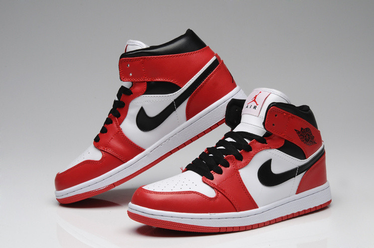 Баскетбольные кроссовки Nike Air Jordan 1 поколение бело-красные - фото 4 - id-p4138510