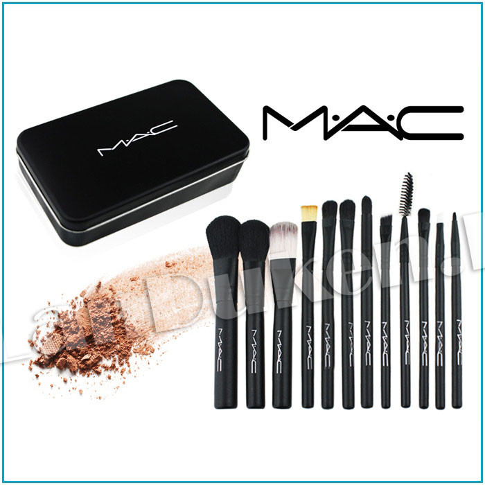 Набор кистей для макияжа MAC 12 штук в металлическом футляре - фото 1 - id-p58600465