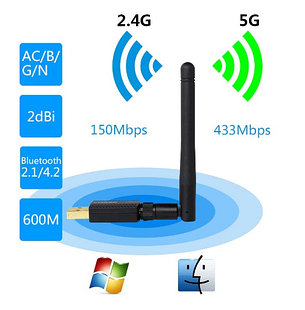 USB Wi-Fi Адаптер EDUP 600 Мб/с с антенной, фото 2