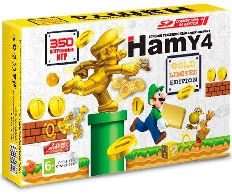 Игровая приставка SEGA-Dendy Hamу 4  "Mario Gold Limited Edition" 350 игр