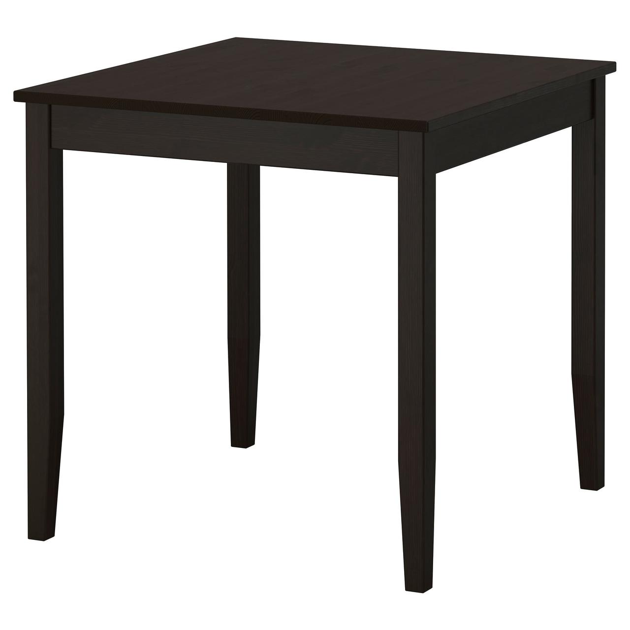 Стол ЛЕРХАМН 74x74 см черно-коричневый ИКЕА, IKEA